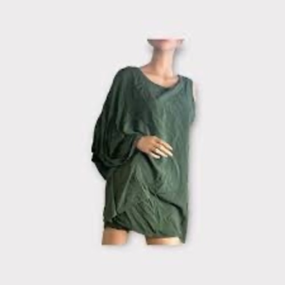 Young Fabulous & Broke Draped Mini Dress Womens L Green Good Asymmetrical Slit